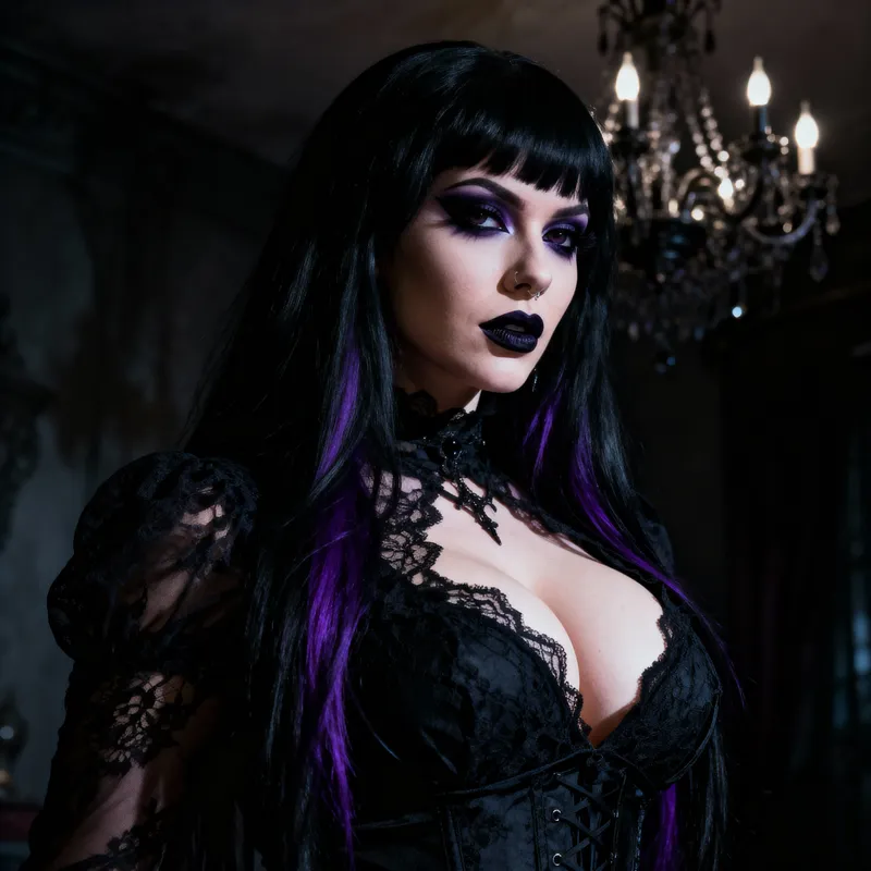 Goth Girl with Huge Boobs - Stunning Visuals