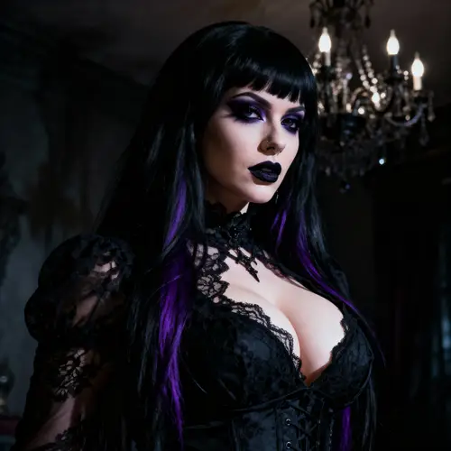 Goth Girl with Huge Boobs - Stunning Visuals