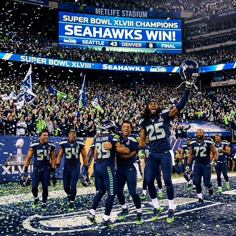 Seattle Seahawks Victory Celebration - Unforgettable Scene Seattle Seahawks Victory Celebration - Unforgettable Scene
