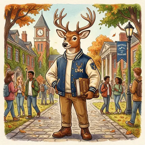 Cute Authoritative Deer Mascot Design