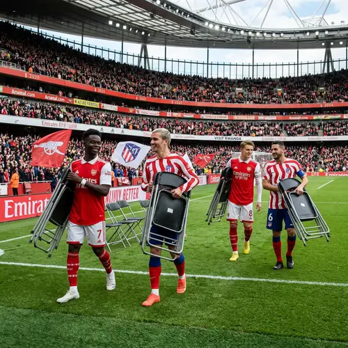 Arsenal vs Atletico Madrid: Players with Chairs