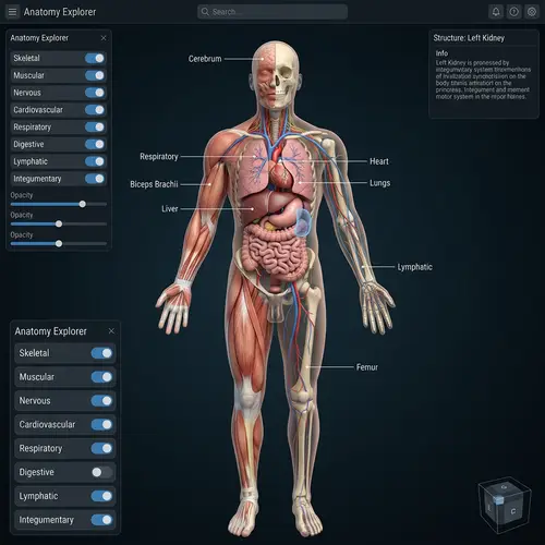 Interactive 3D Human Body | Explore Parts, Tissues, Organs