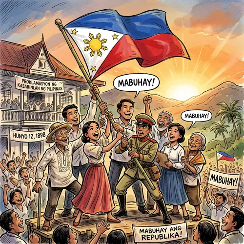 Filipino People's Proclamation of Independence Editorial Cartoon