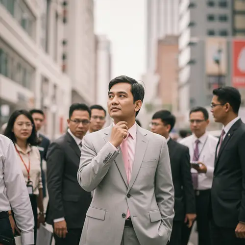 Vintage CEO Image in Pastel Colors | Busy Scene