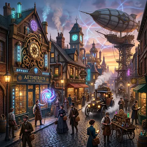 Explore 1800s Steampunk Towns with Arcane Magic