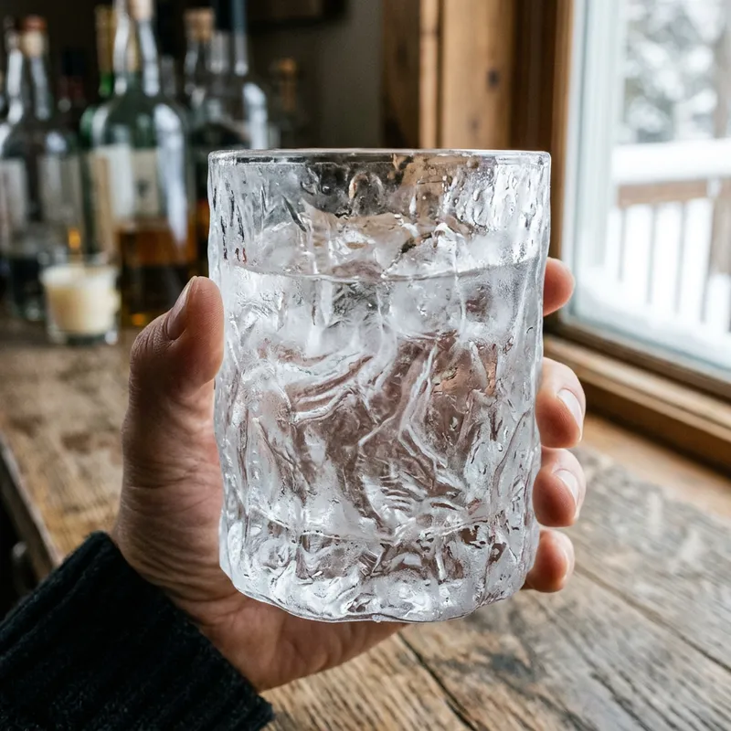 Glassware Crafted to Resemble Ice: Exquisite Textured Design