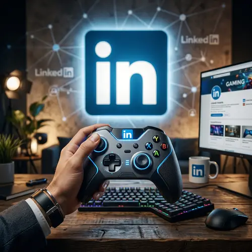 LinkedIn & Video Game Controller Image for LinkedIn Post