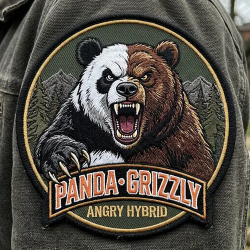 Angry Panda-Brown Bear Hybrid Patch Design