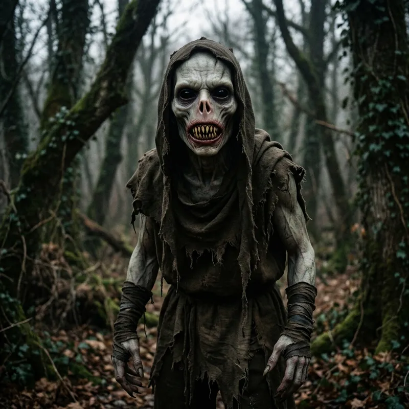 Cursed Humanoid Monster with Sharp Teeth