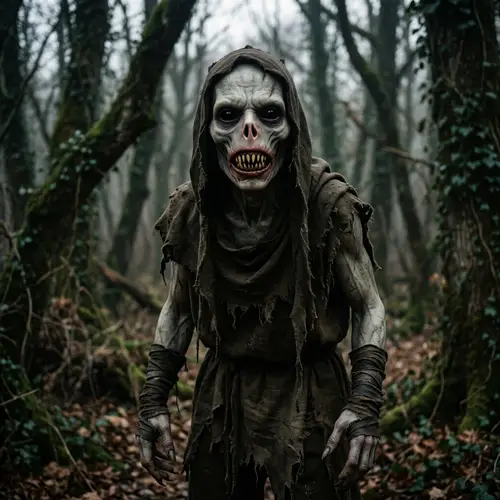 Cursed Humanoid Monster with Sharp Teeth