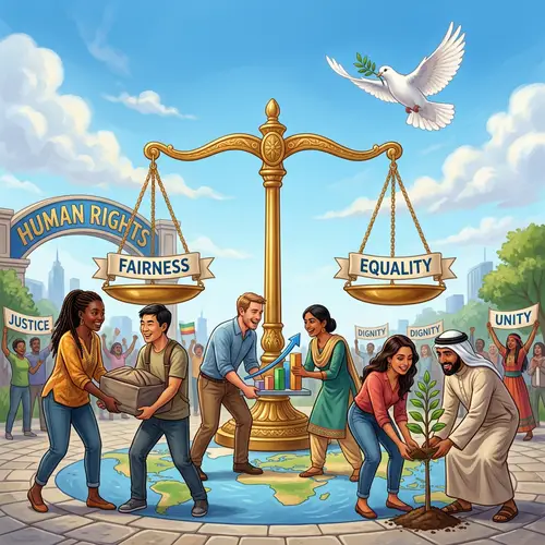 Human Rights Symbol: Fairness, Equality, Diversity & Harmony