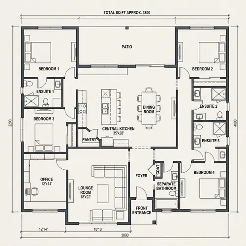 Spacious 4-Bedroom Home with Ensuites & Office