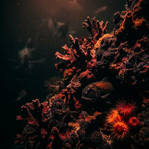 Dark and Eerie Underwater Scene with Gothic-Fantasy Style