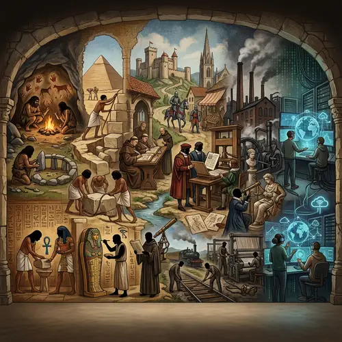 Historical Immersive Art Tableau - Journey Across Epochs