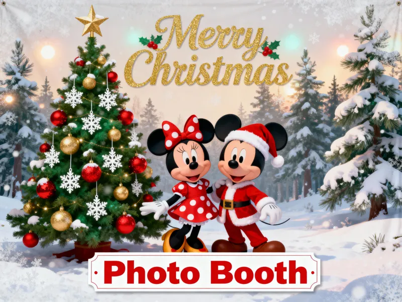 Christmas Background with Minnie and Mickey Christmas Background with Minnie and Mickey