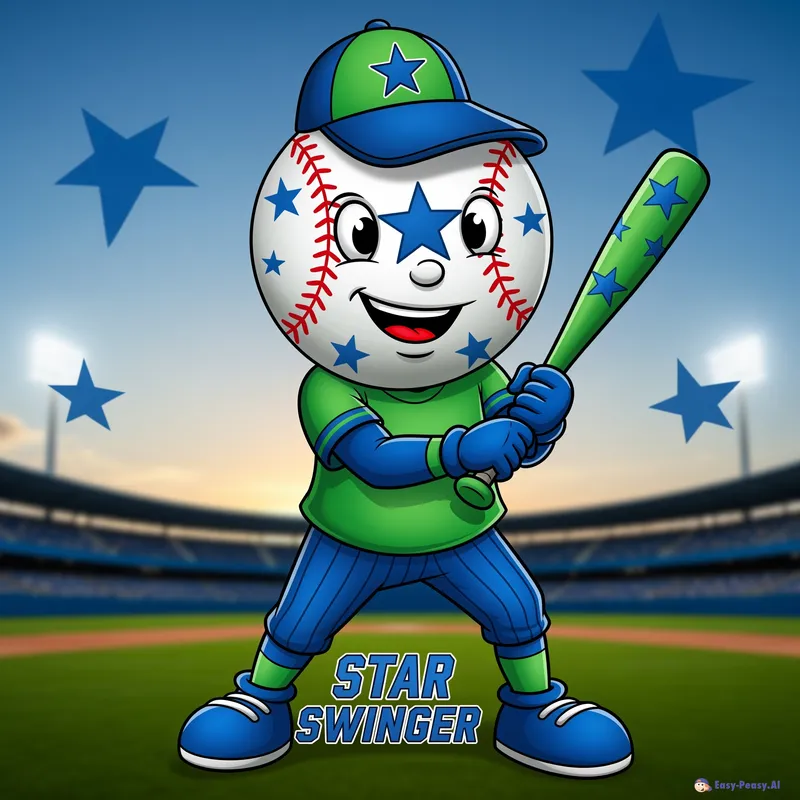 Baseball Mascot Design in Green and Blue
