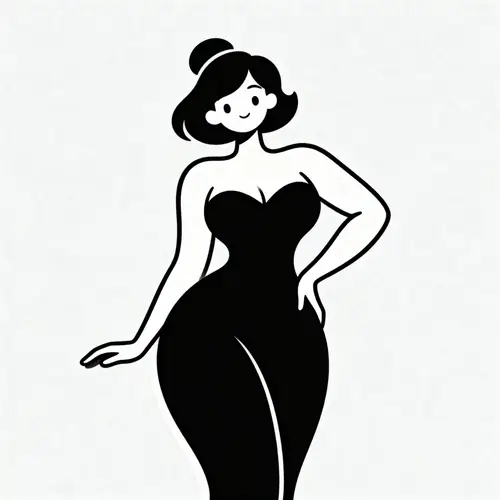 Elegant Curvy Female Figure Design - Simplicity & Style