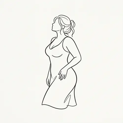 Elegant Curvy Female Figure Design - Simplicity & Style