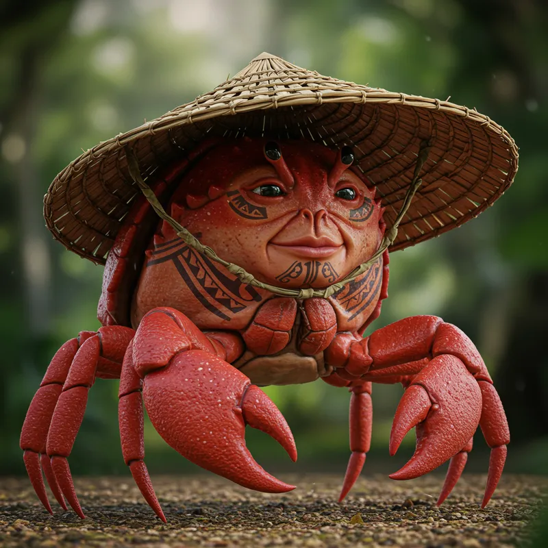 Red Crab in Salakot Hat: A Filipino Art Piece