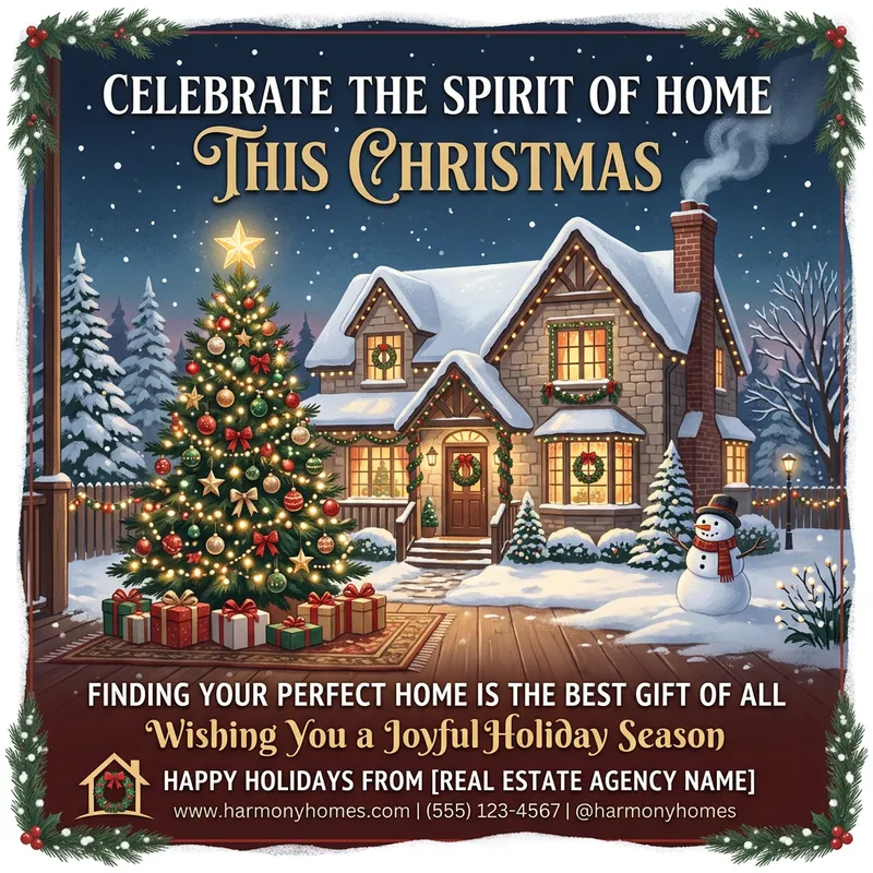 Christmas Graphic Design for Real Estate Client | Festive Home Post