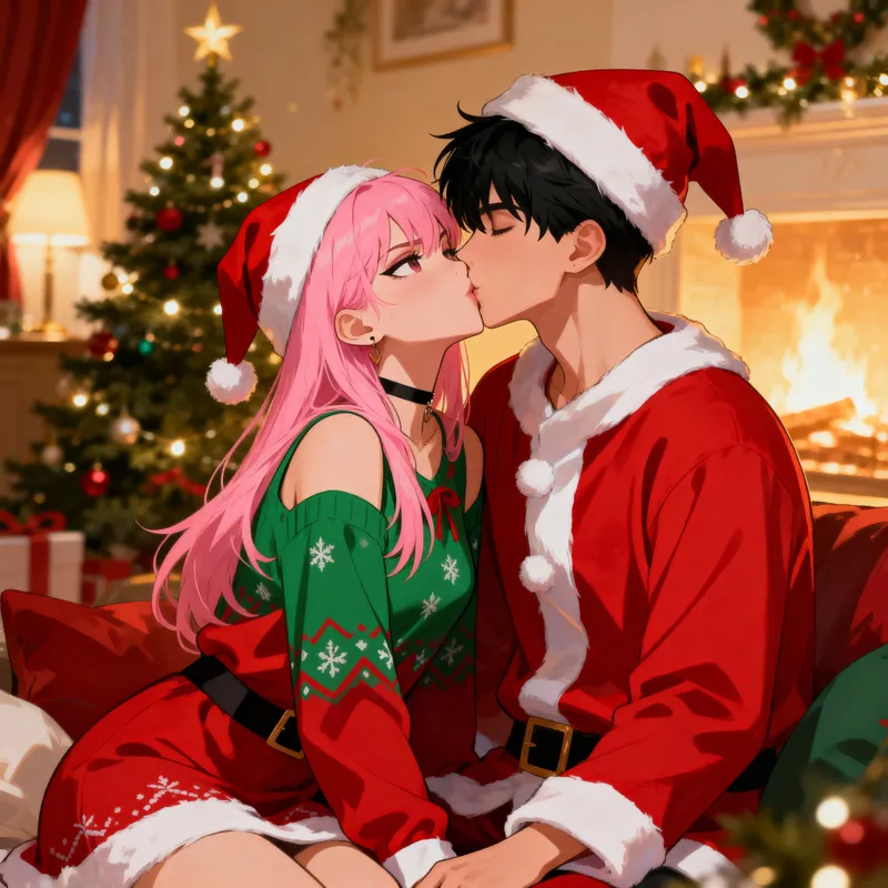 Cute Christmas Couple with Attitude