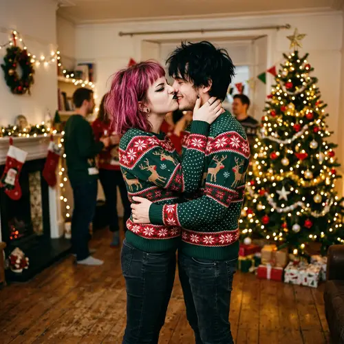 Cute Christmas Couple with Attitude