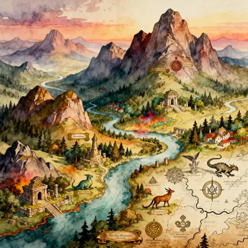 Intricate Fantasy Map - Explore a Mystical Landscape