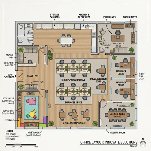 Elegant Office Layout Design Ideas