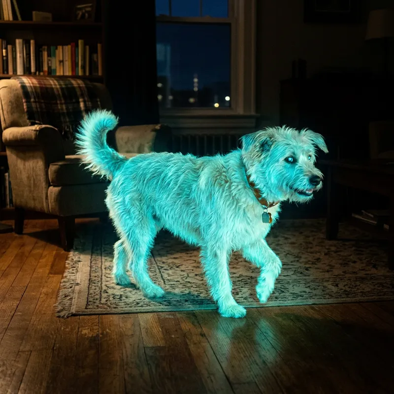 Glow-in-the-Dark Dog - Illuminated Canine Companion