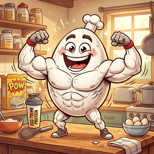 Joyful Muscular Egg - Fun Animated Illustration