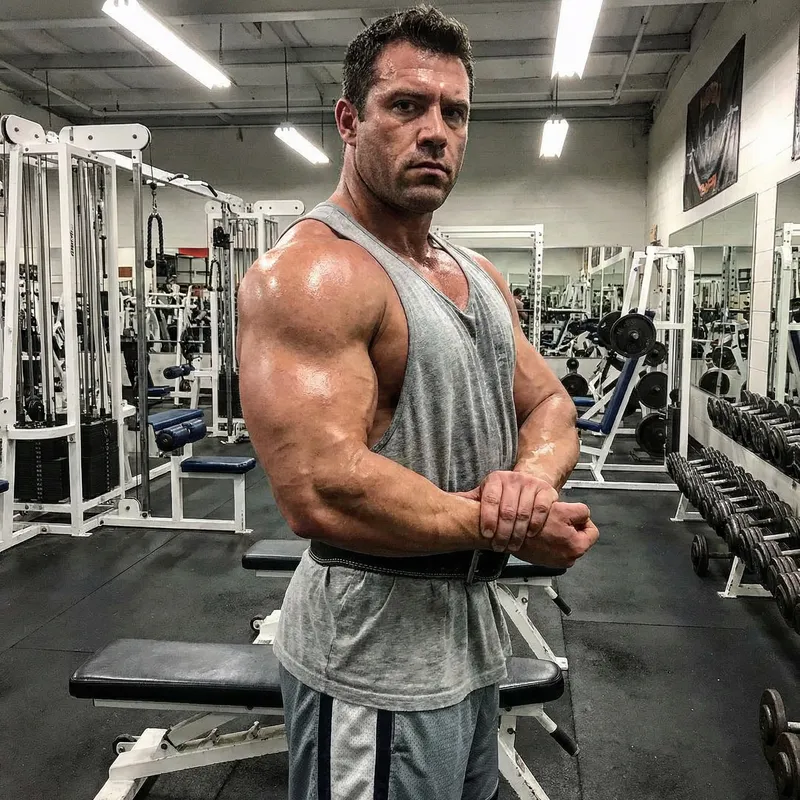 Dedicated Gym Enthusiast Flexing Muscles | Strongman Workout