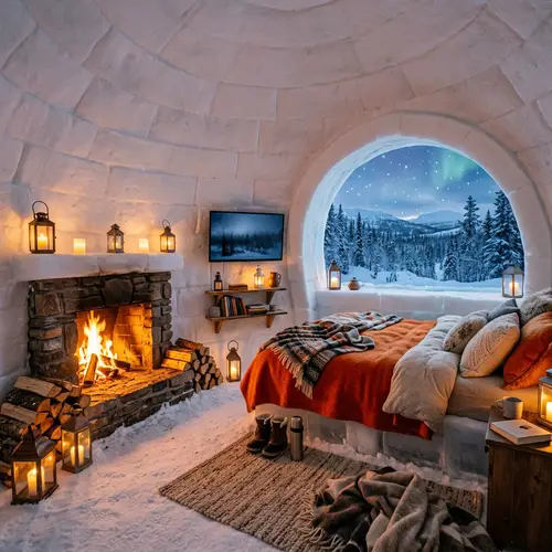 Cozy Igloo-Style Room with Warm Ambiance