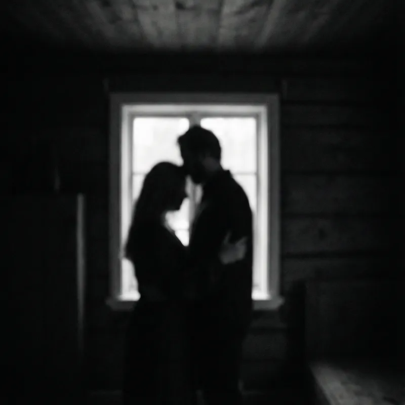 Intimate Black and White Couple Silhouette Photography