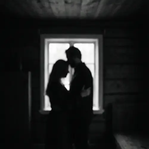 Intimate Black and White Couple Silhouette Photography