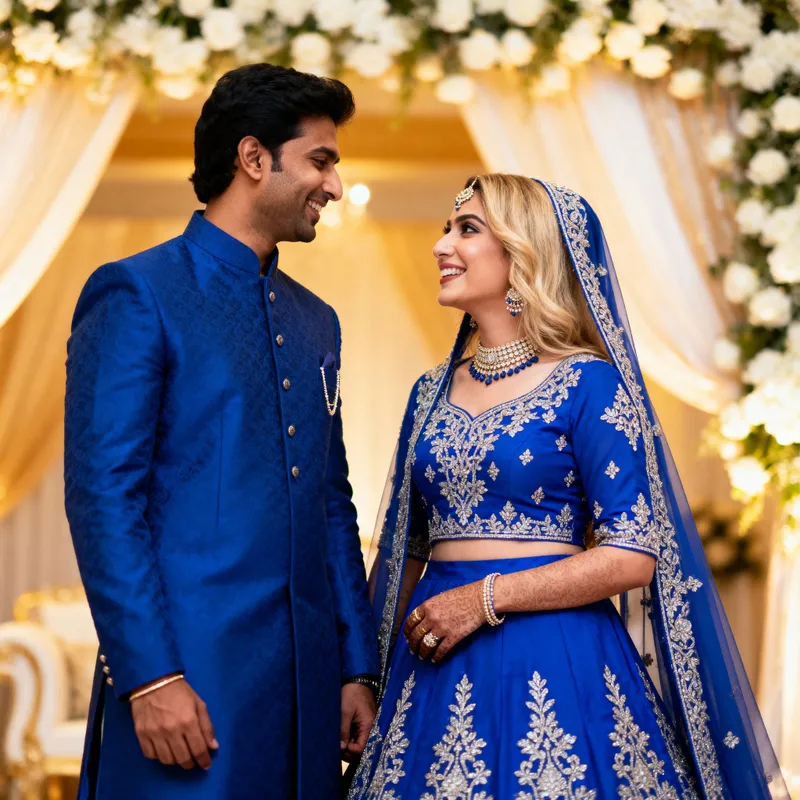 Stunning Royal Blue Wedding Attire