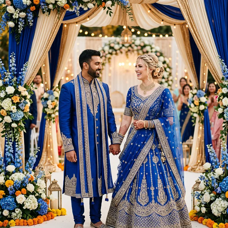 Stunning Royal Blue Wedding Attire Stunning Royal Blue Wedding Attire