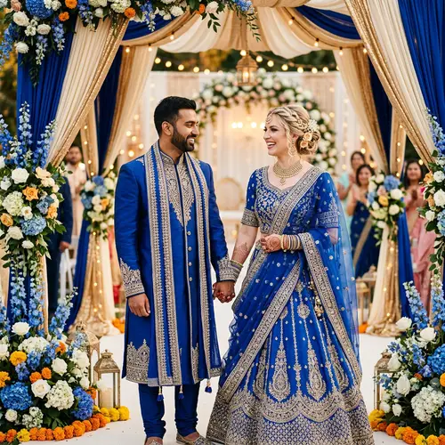 Stunning Royal Blue Wedding Attire