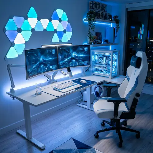Modern Gamer Room in Blue and White Theme