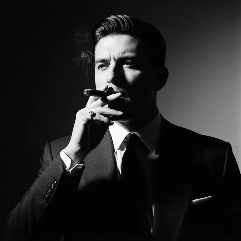 Charismatic Noir Portrait of an Italian Gangster