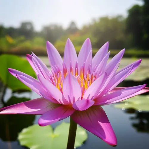 Translucent Pink-Purple Lotus Flower