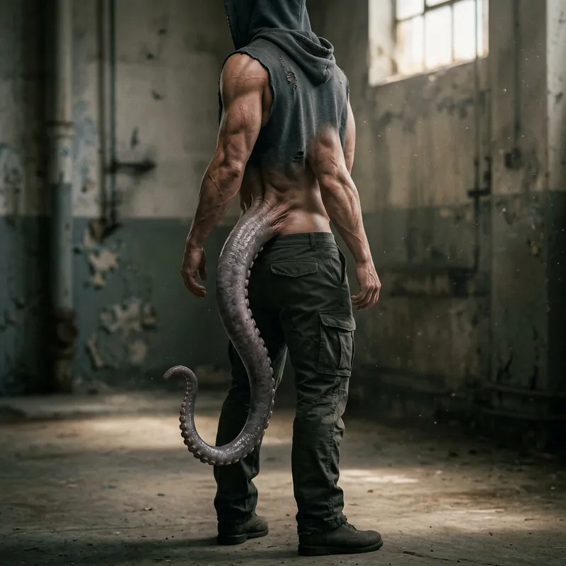 Muscular Humanoid Monster with Tentacle - Surreal Realism