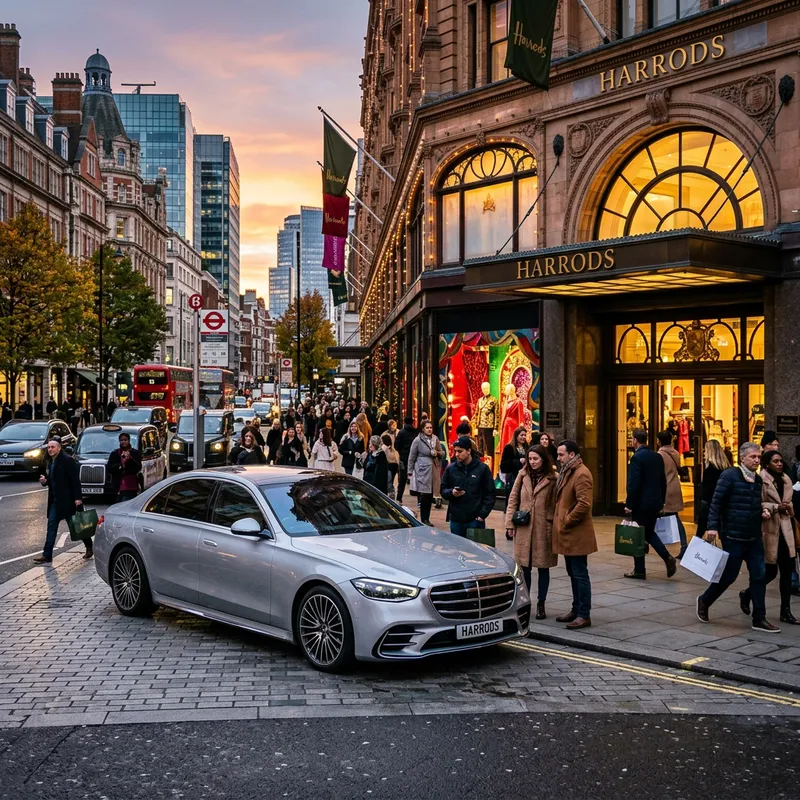 New Mercedes S-Class outside Harrods