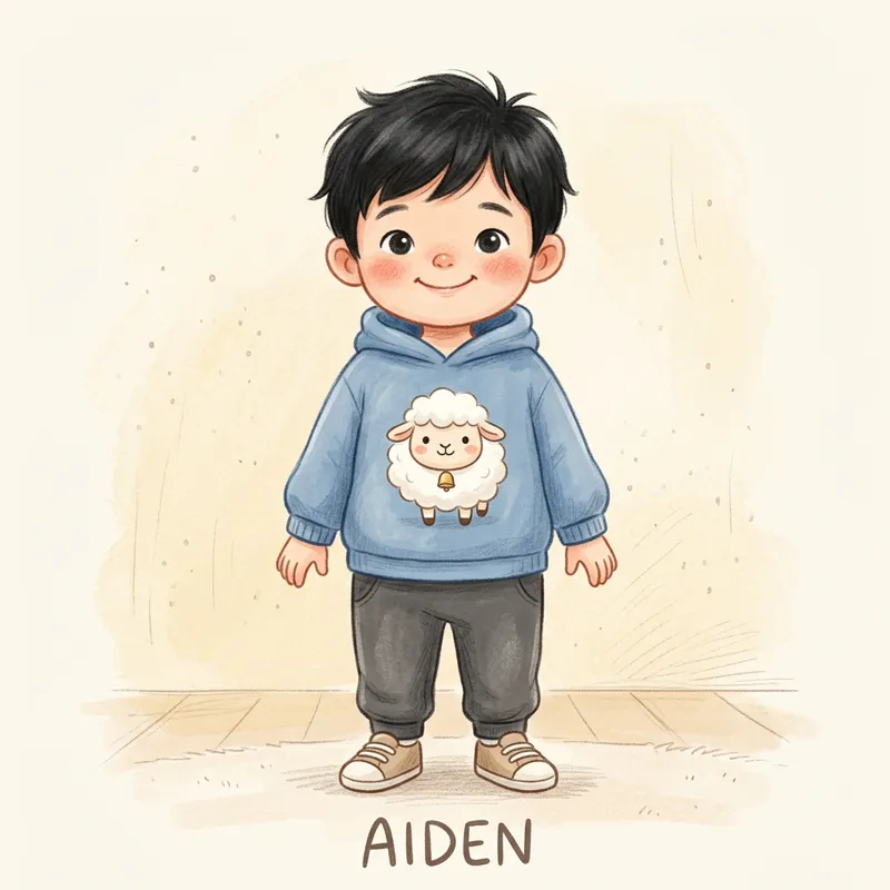 Aiden: Friendly 3-Year-Old Boy Character Design