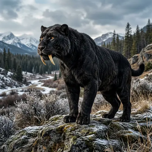 Female Black Saber Tooth Tiger - Majestic Predator