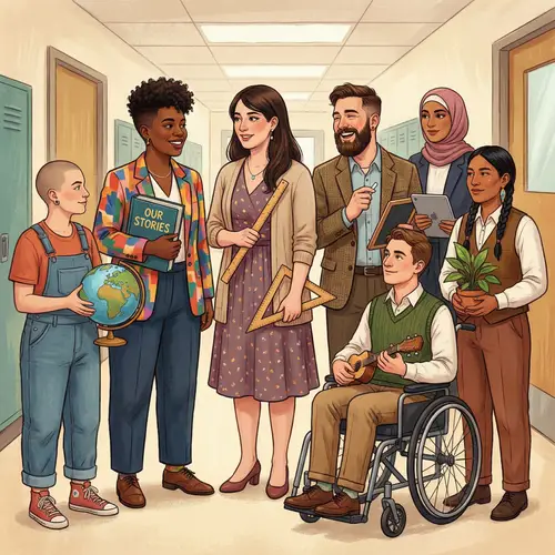 Gender-Diverse Educators in Professional Outfits