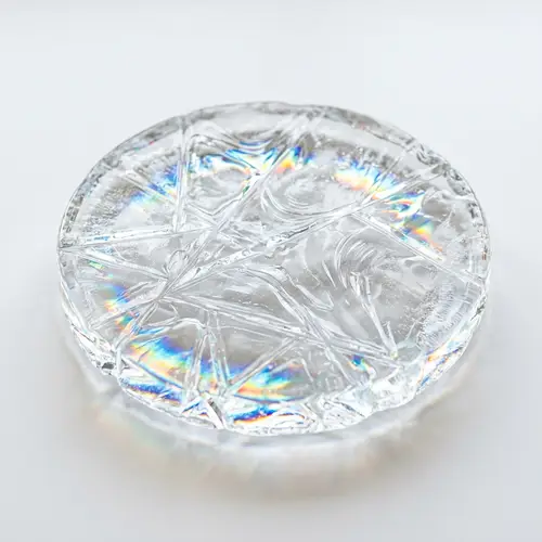Elegant Ice Plate on White Background