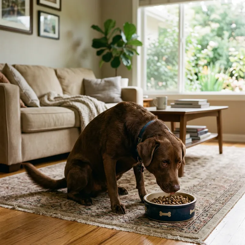 Adorable Dog Enjoying a Meal