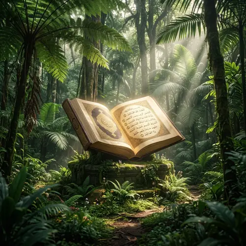 Shining Quran in Jungle - Majestic Islamic Symbol