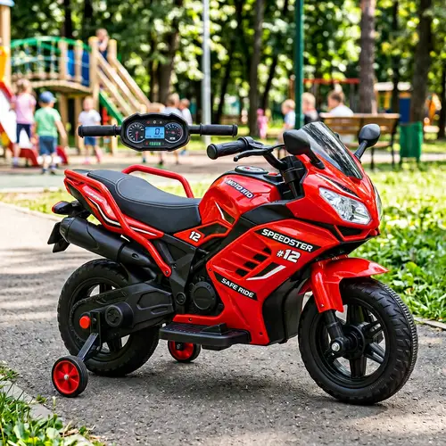 Children's Sport Motorcycle | Safe, Sturdy Design in Bright Red