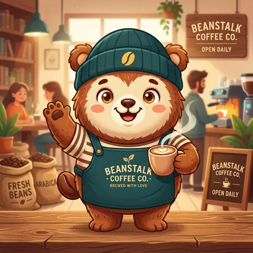 Unique Coffee Brand Mascot Characters